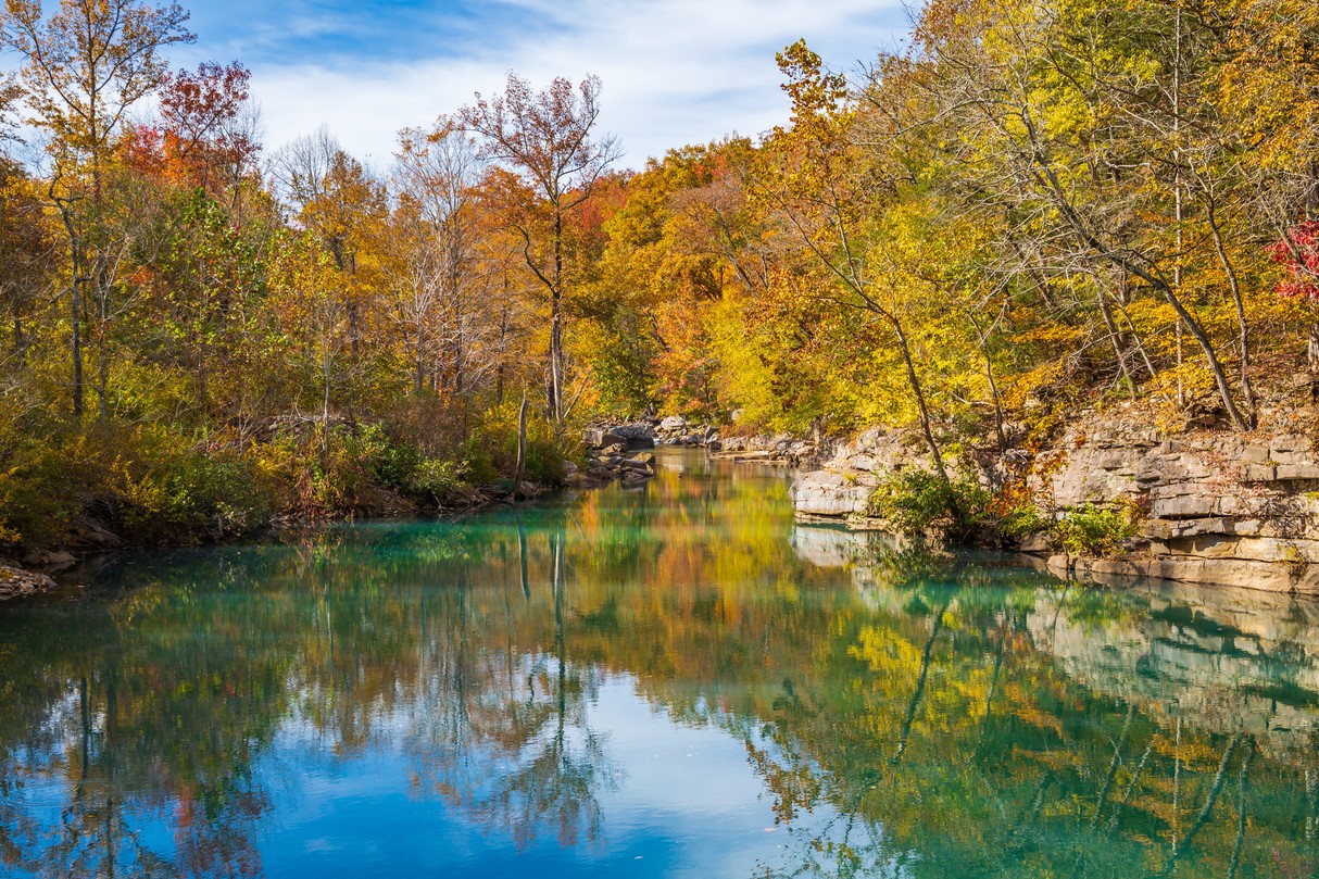 Fall Foliage in the Ozark Mountains of Arkansas and Missouri